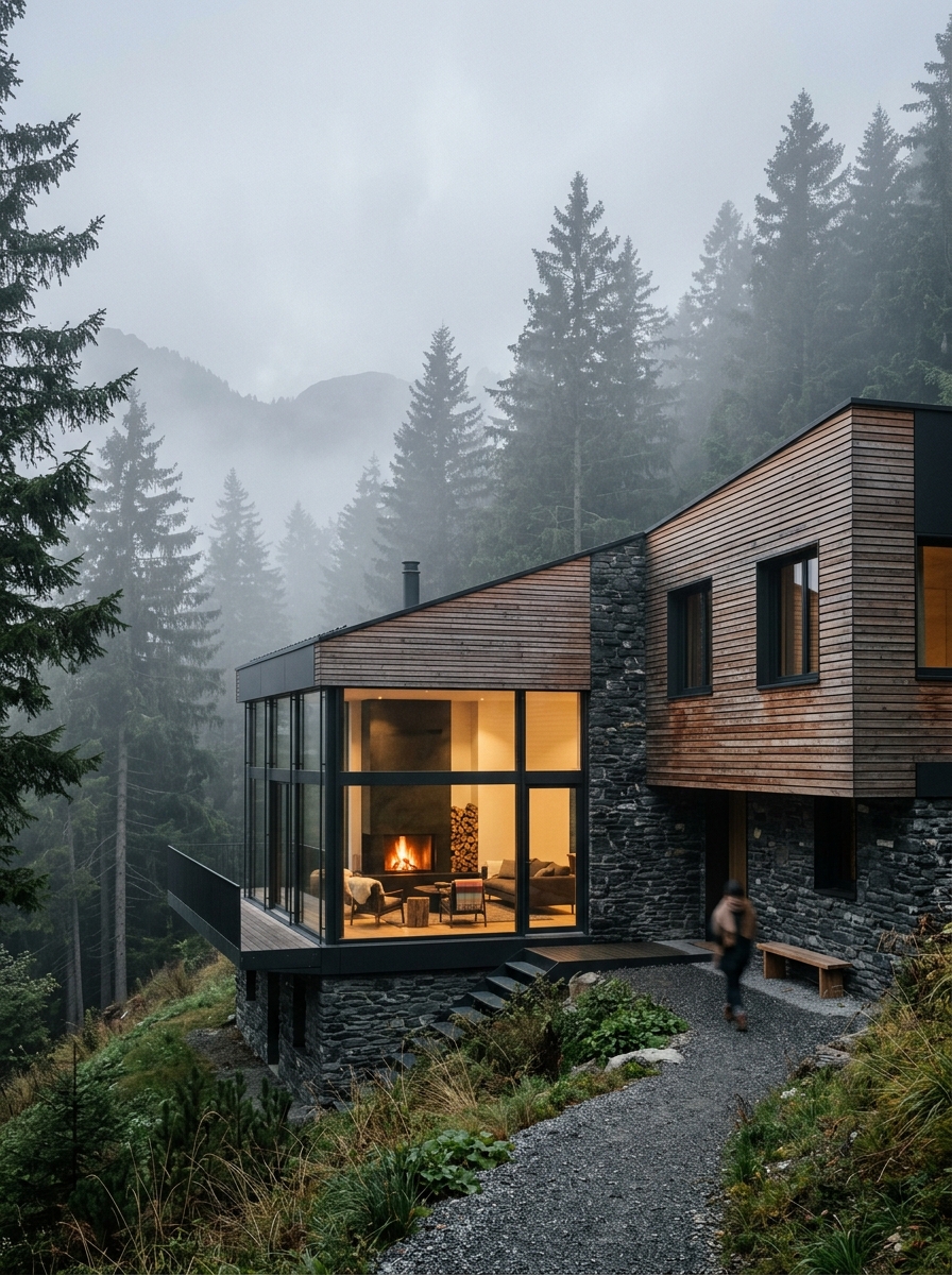 Casa Serra — Refúgio montanhoso em pedra e madeira