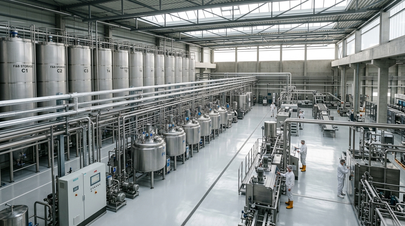 Instalação industrial completa de processamento contínuo